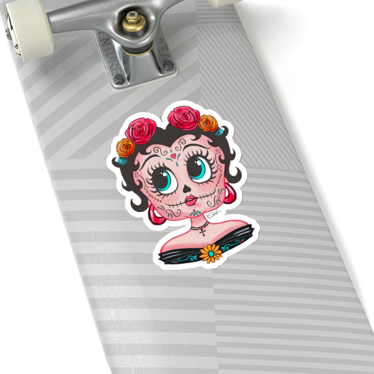 Betty Boop Dia de los Muertos Floral Kiss-Cut Stickers