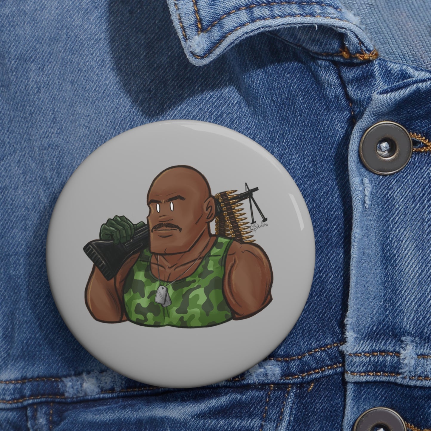 GI-Joe Roadblock Pin Buttons