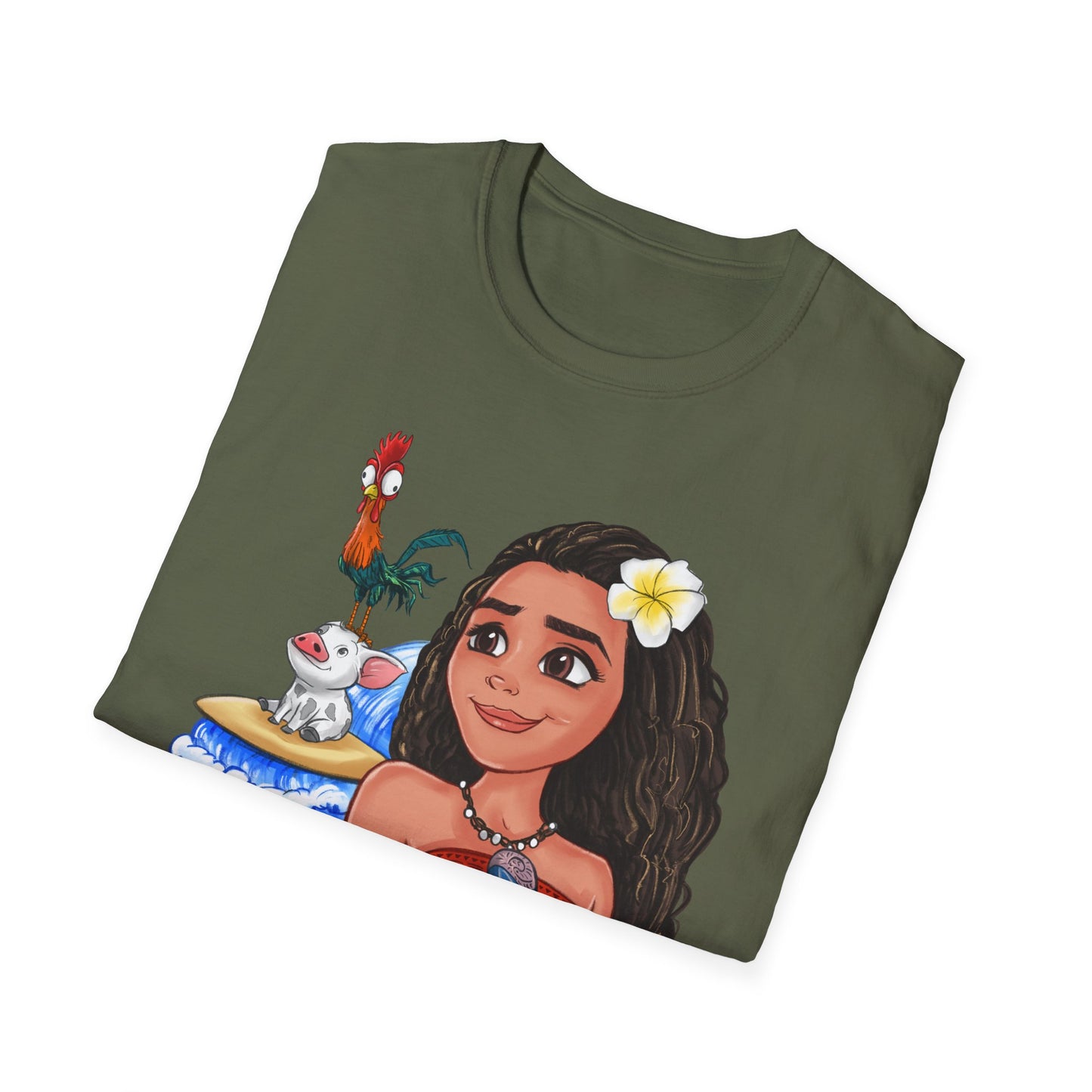 Moana riding the waves with Hei Hei and Pua T-Shirt