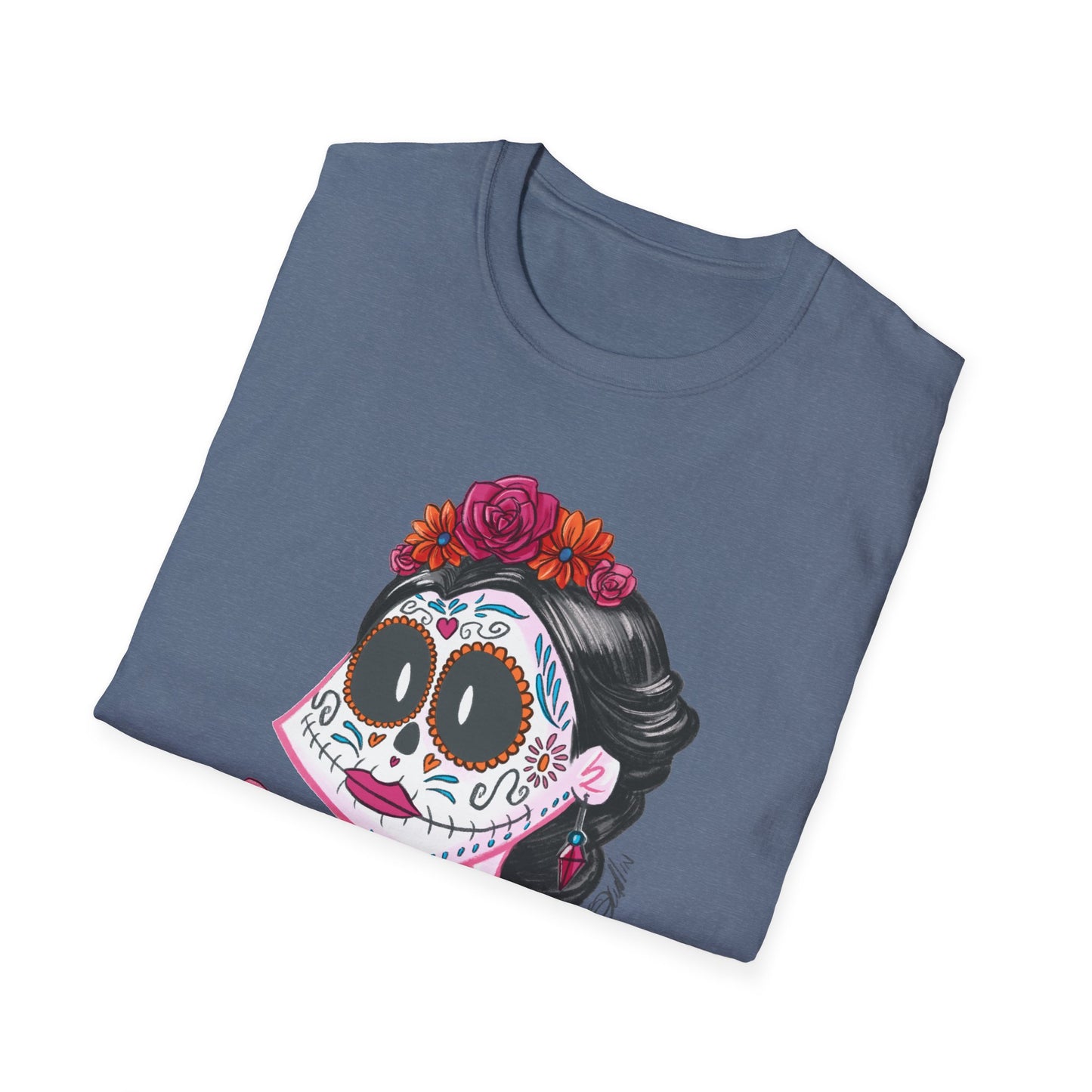 Floral Skull Dia de los Muertos Unisex T-Shirt