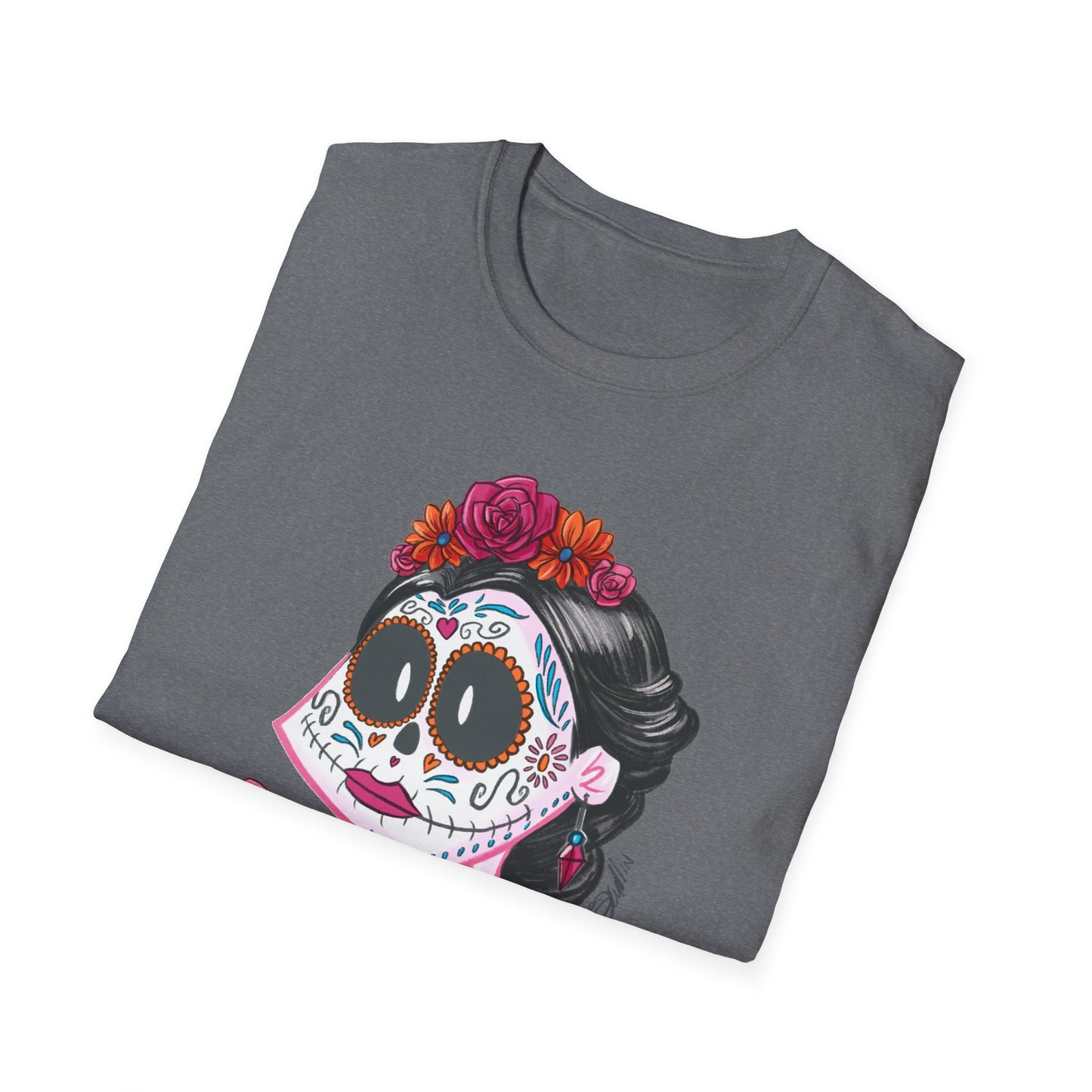 Floral Skull Dia de los Muertos Unisex T-Shirt