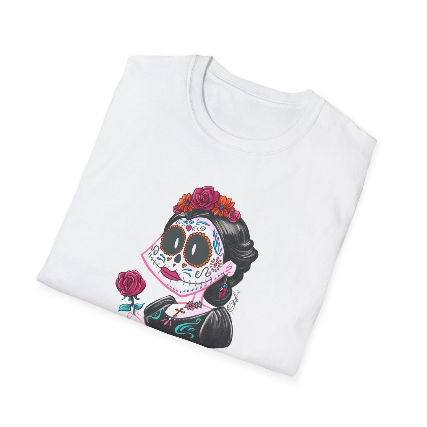 Floral Skull Dia de los Muertos Unisex T-Shirt