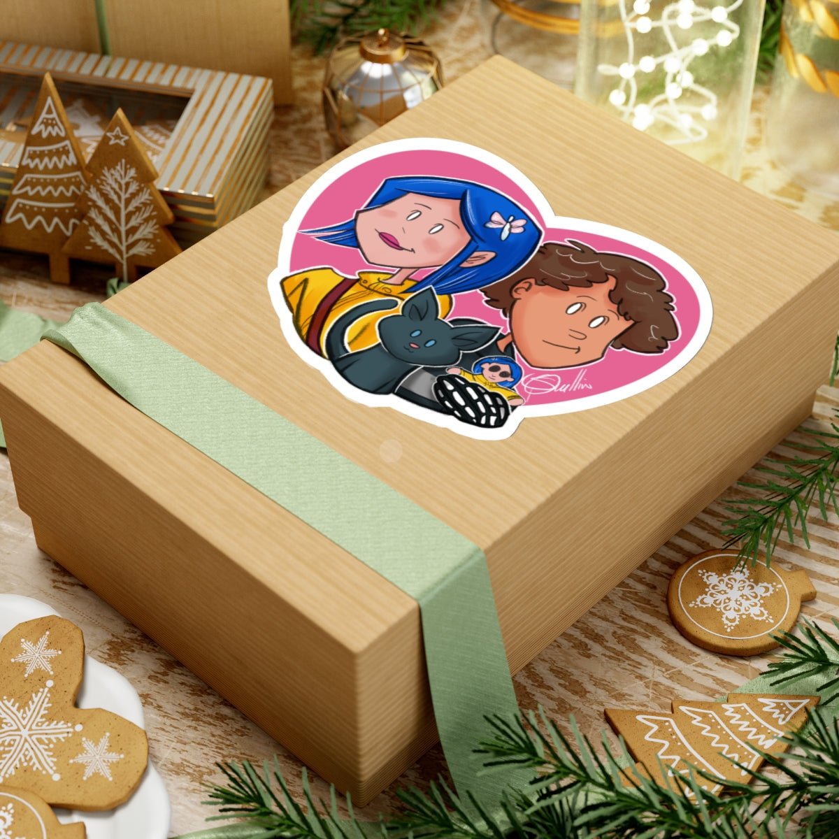 Whimsical Coraline & Wybie Kiss-Cut Stickers