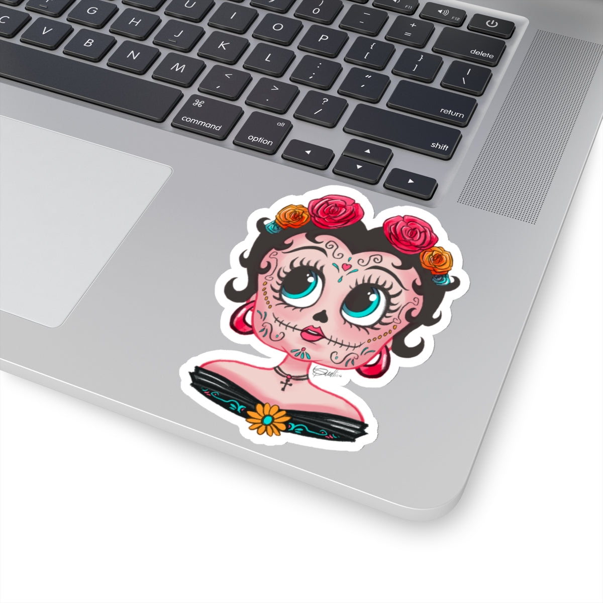 Betty Boop Dia de los Muertos Floral Kiss-Cut Stickers