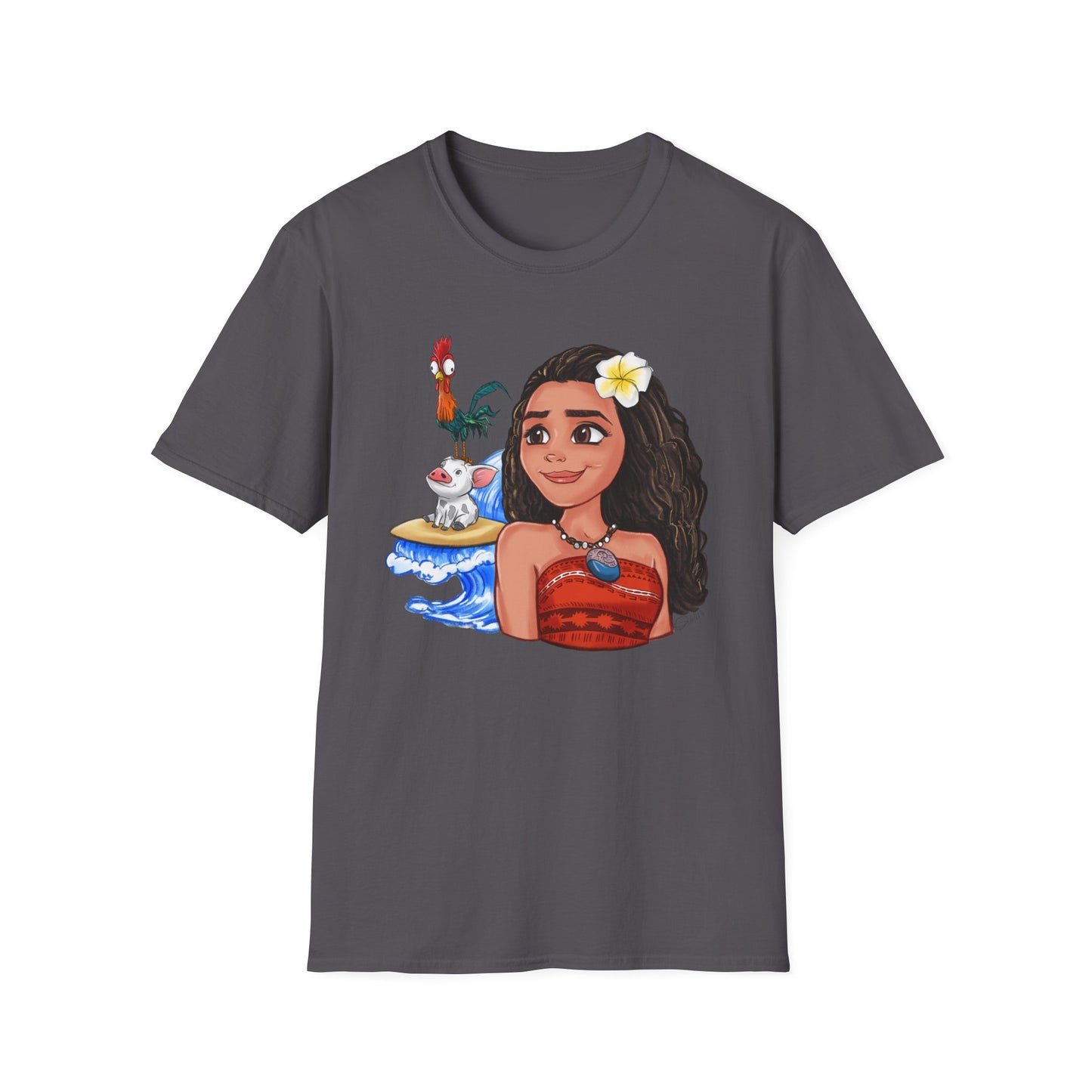 Moana riding the waves with Hei Hei and Pua T-Shirt