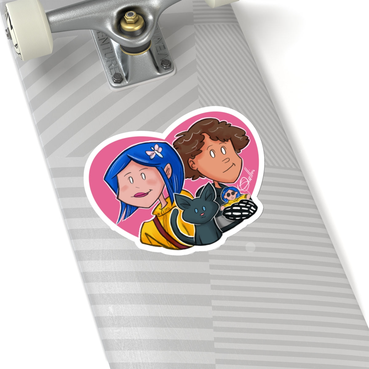 Whimsical Coraline & Wybie Kiss-Cut Stickers