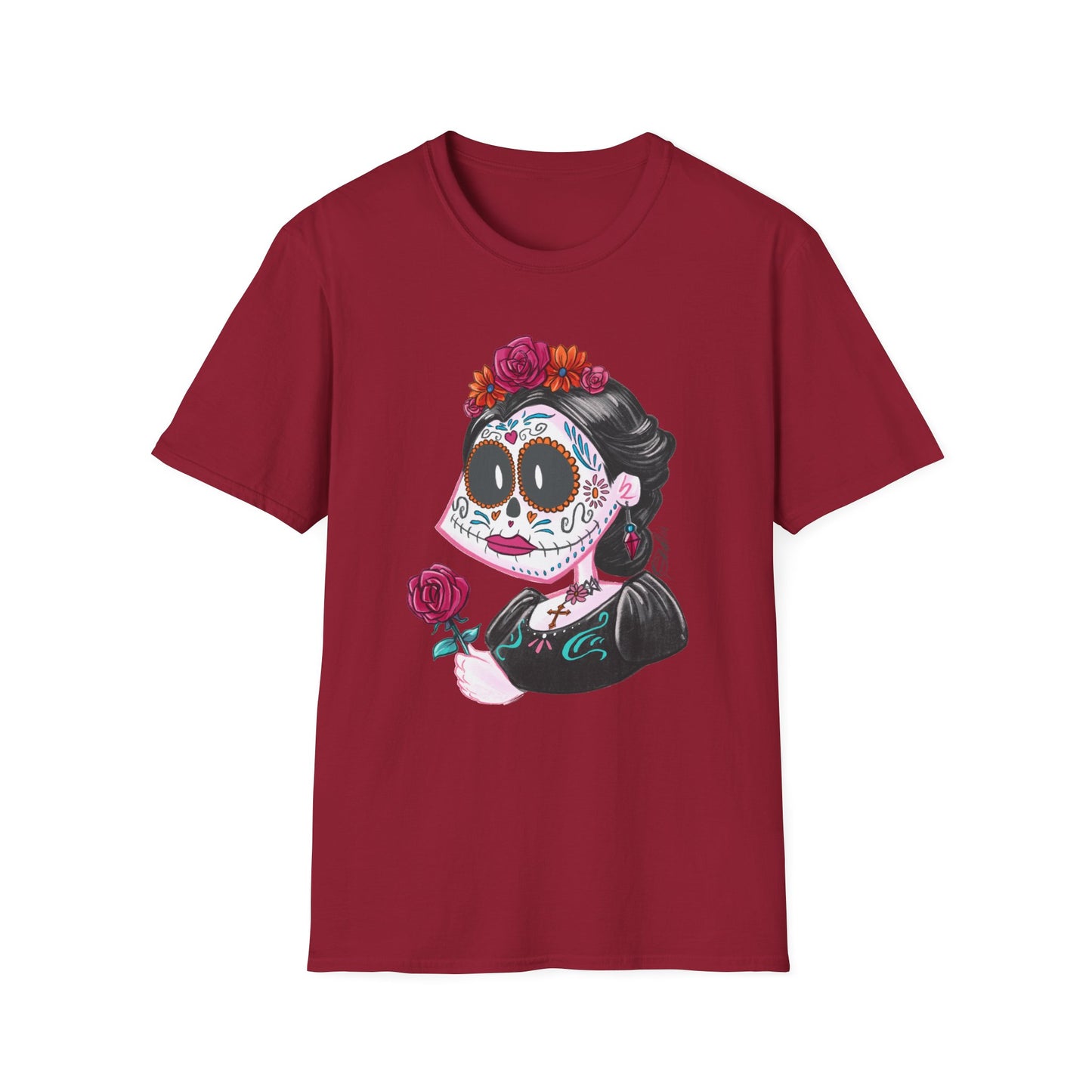 Floral Skull Dia de los Muertos Unisex T-Shirt