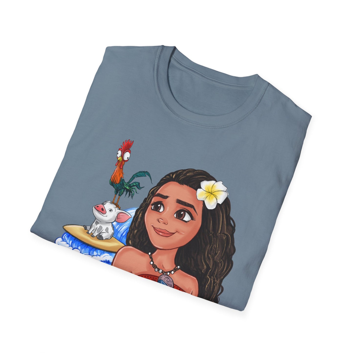 Moana riding the waves with Hei Hei and Pua T-Shirt