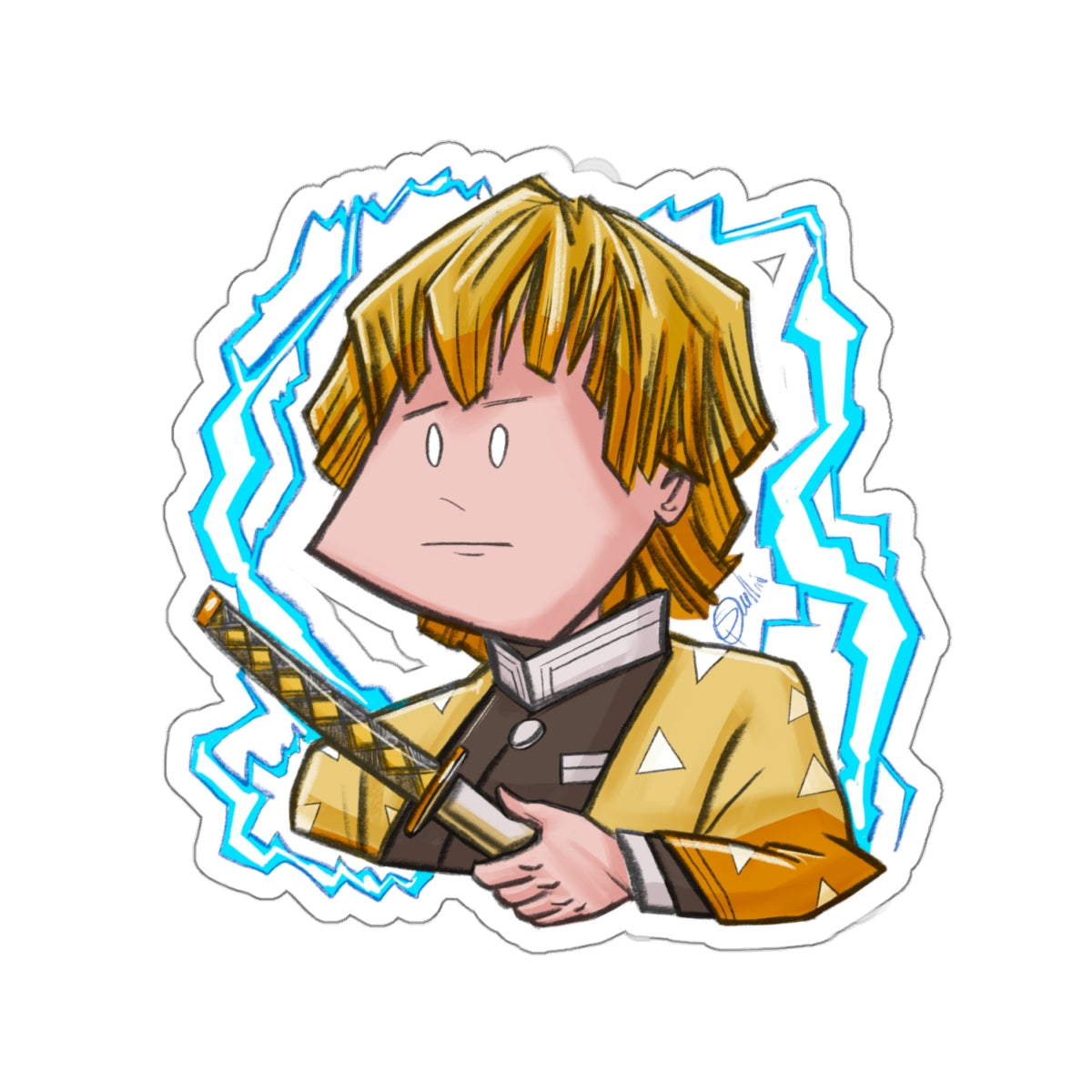 Demon Slayer Zenitsu Agatsuma Kiss-Cut Stickers