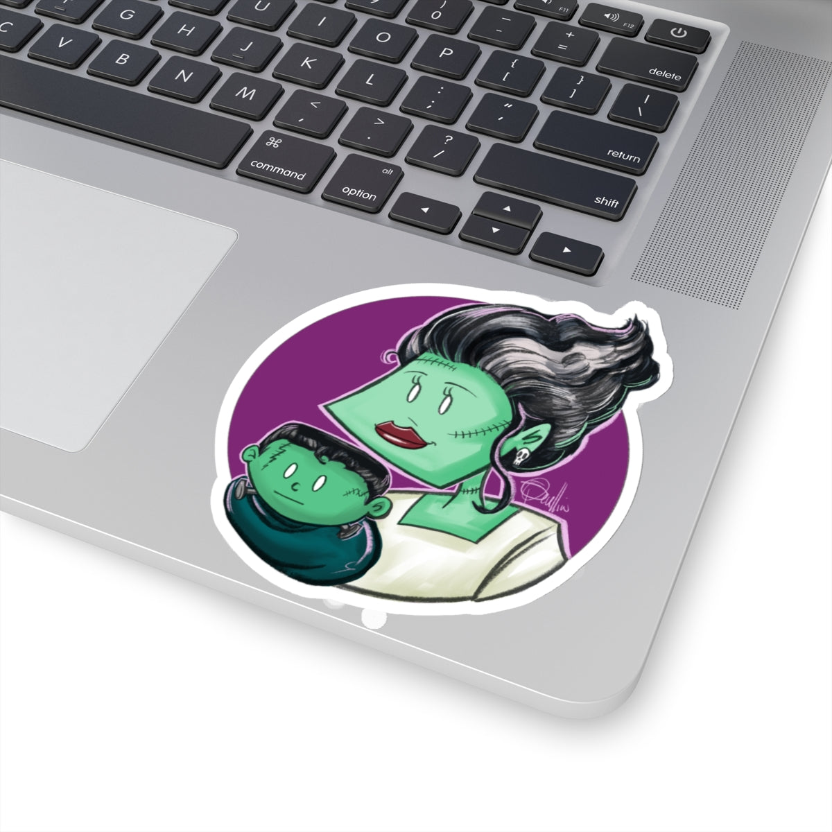Bride of Frankenstein & Monster Baby Kiss-Cut Stickers