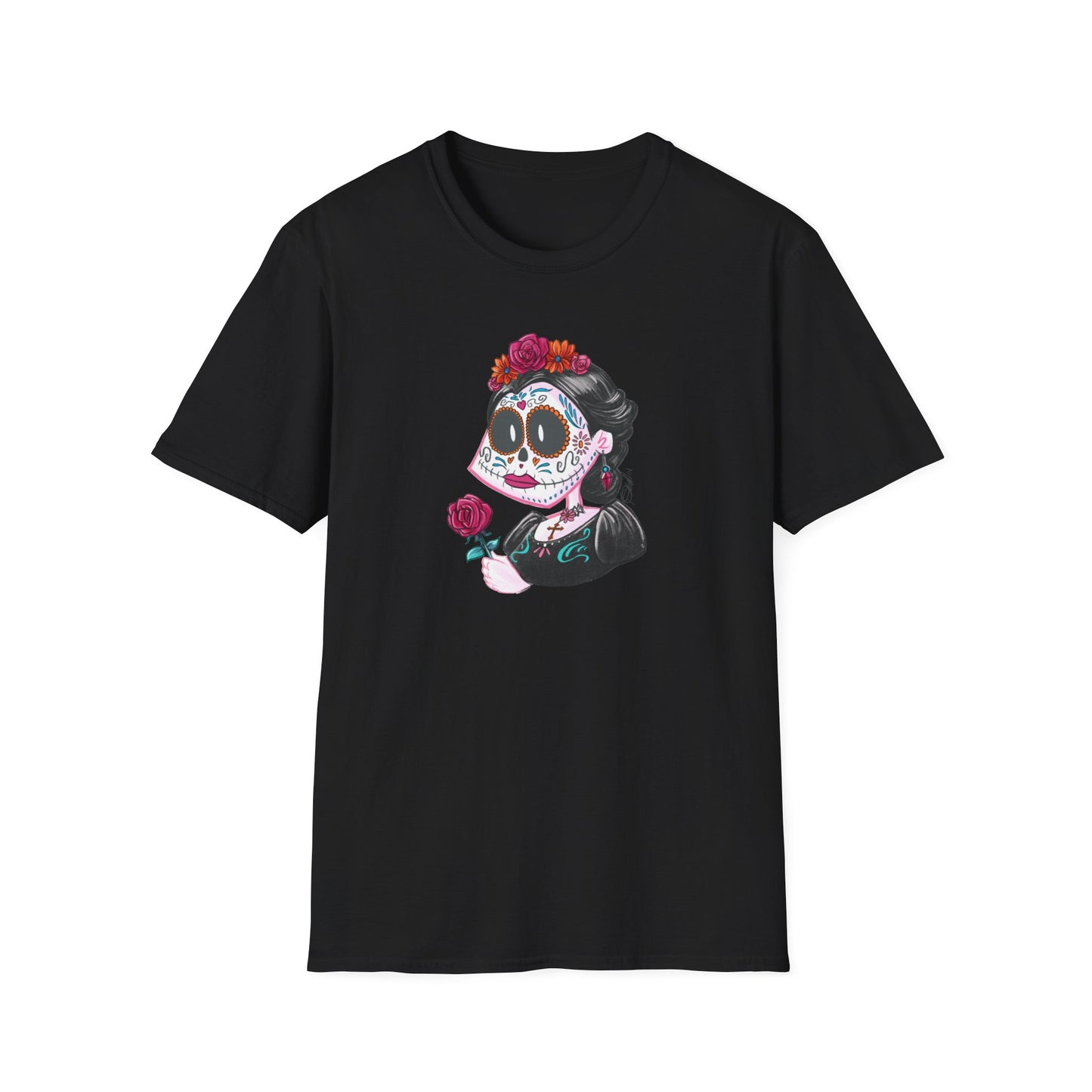 Floral Skull Dia de los Muertos Unisex T-Shirt