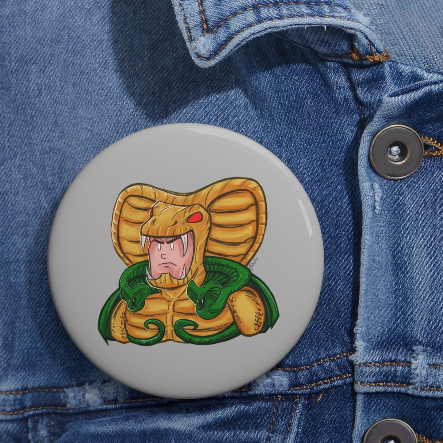 GI-Joe Serpentor Pin Buttons