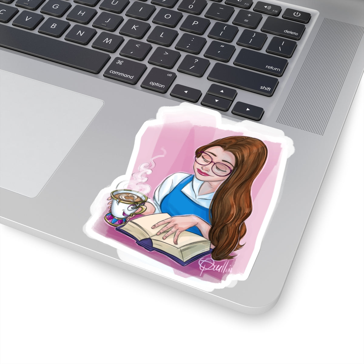 Belle Reading with Chip Kiss-Cut Stickers