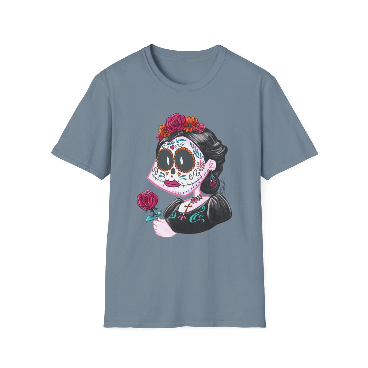Floral Skull Dia de los Muertos Unisex T-Shirt
