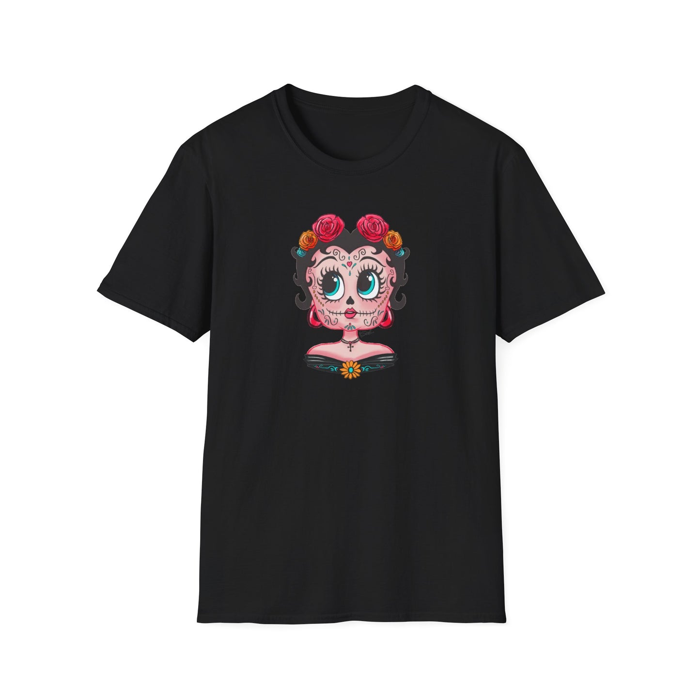 Betty Boop Dia de los Muertos Floral Skull T-Shirt