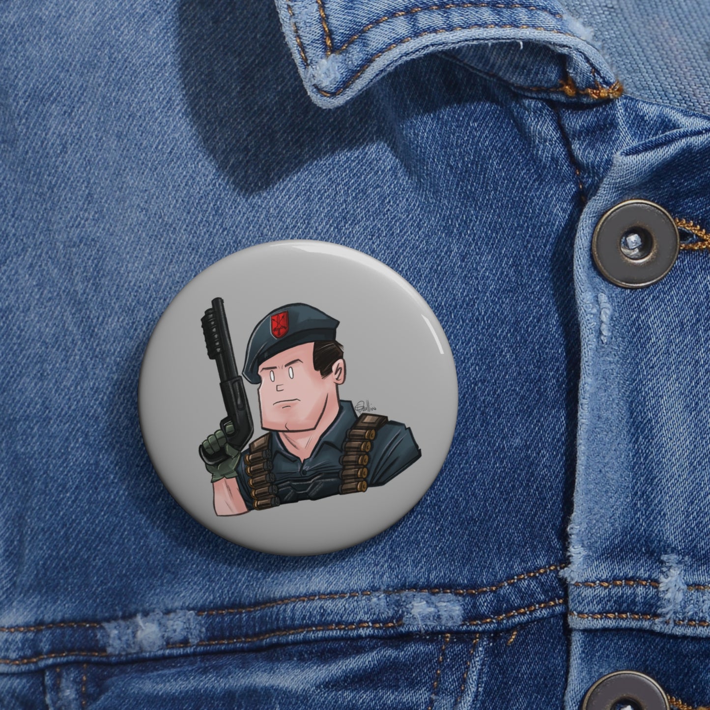 GI-Joe Flint Pin Buttons