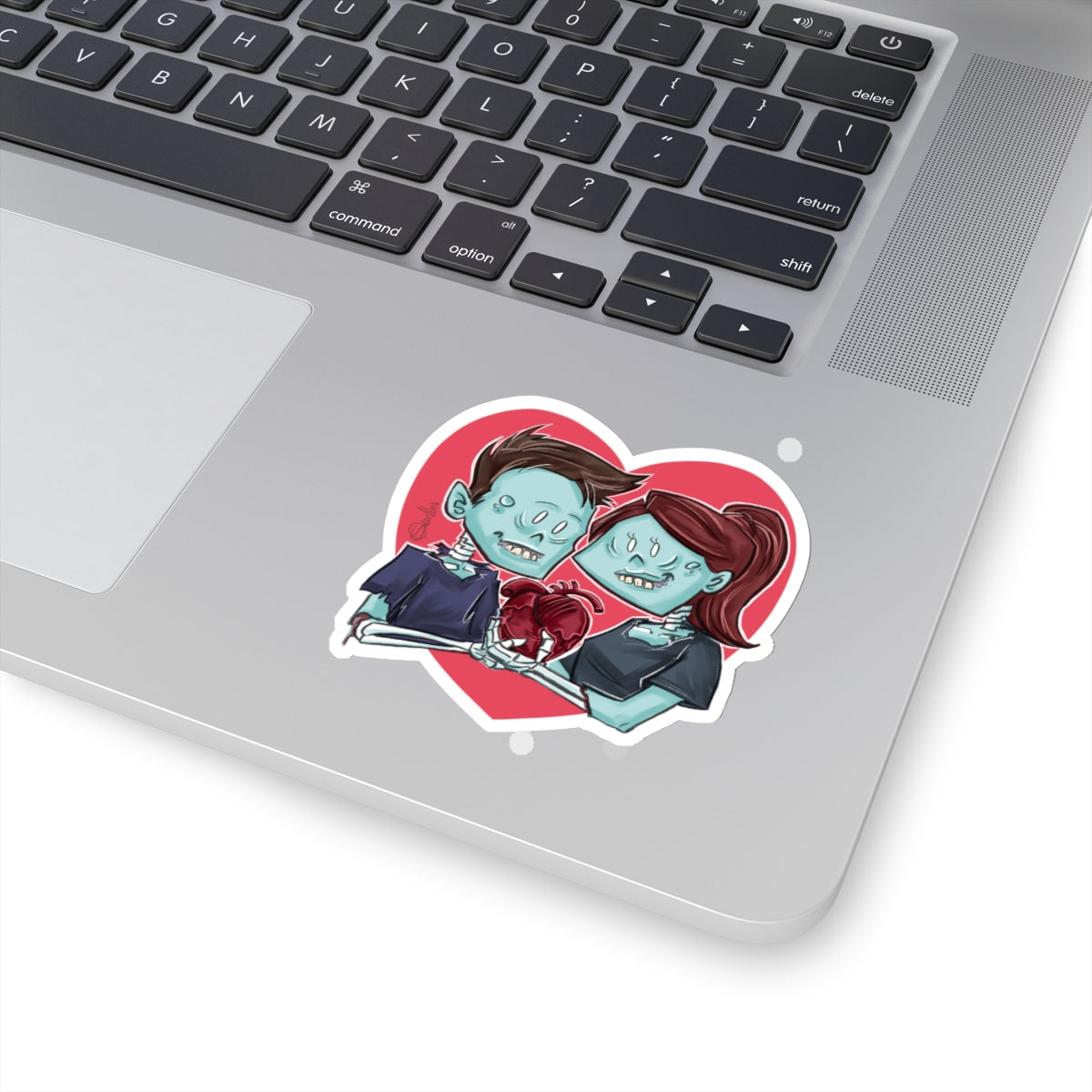 Cute Zombie Couples Kiss-Cut Stickers