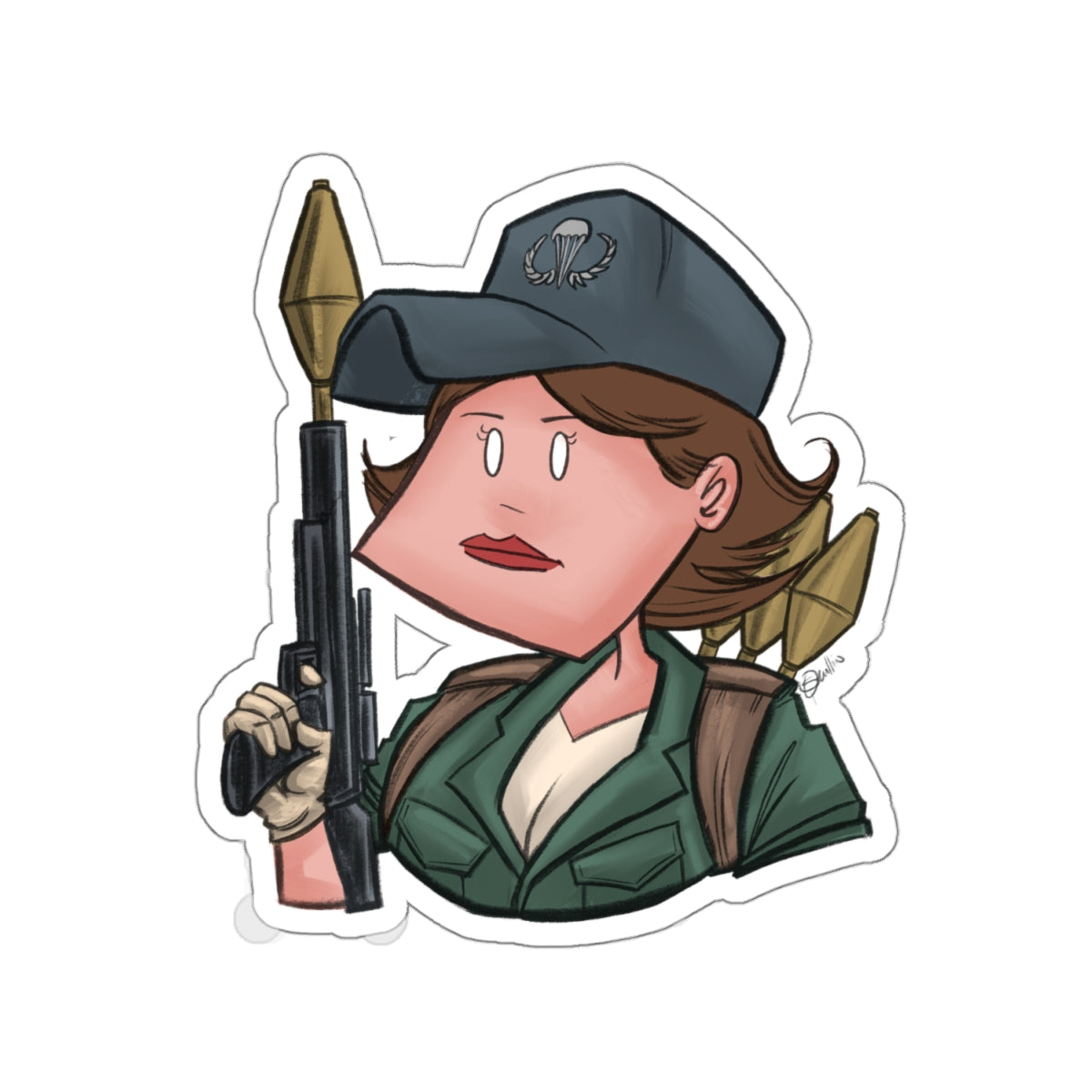 GI-Joe Lady Jaye Kiss-Cut Sticker