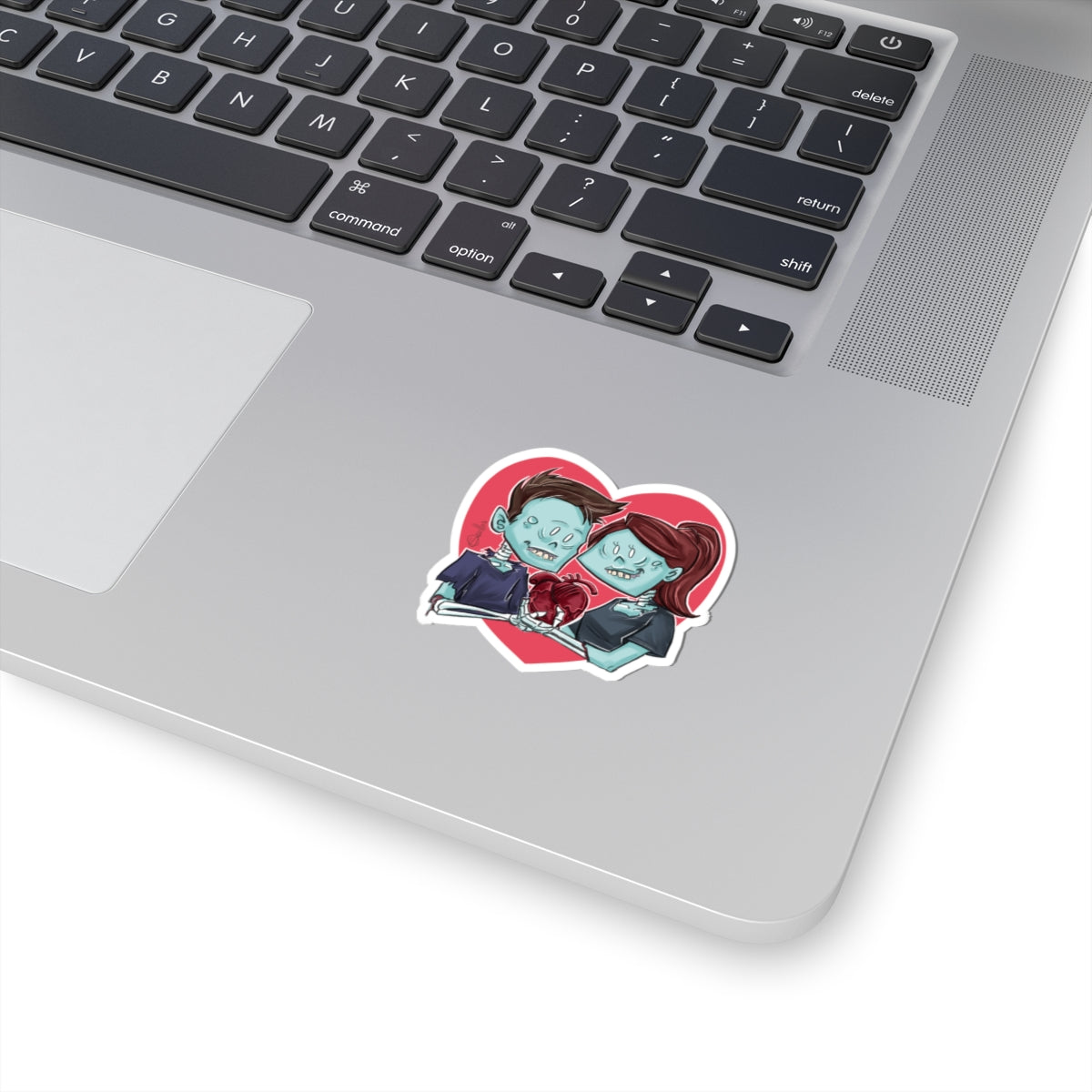 Cute Zombie Couples Kiss-Cut Stickers