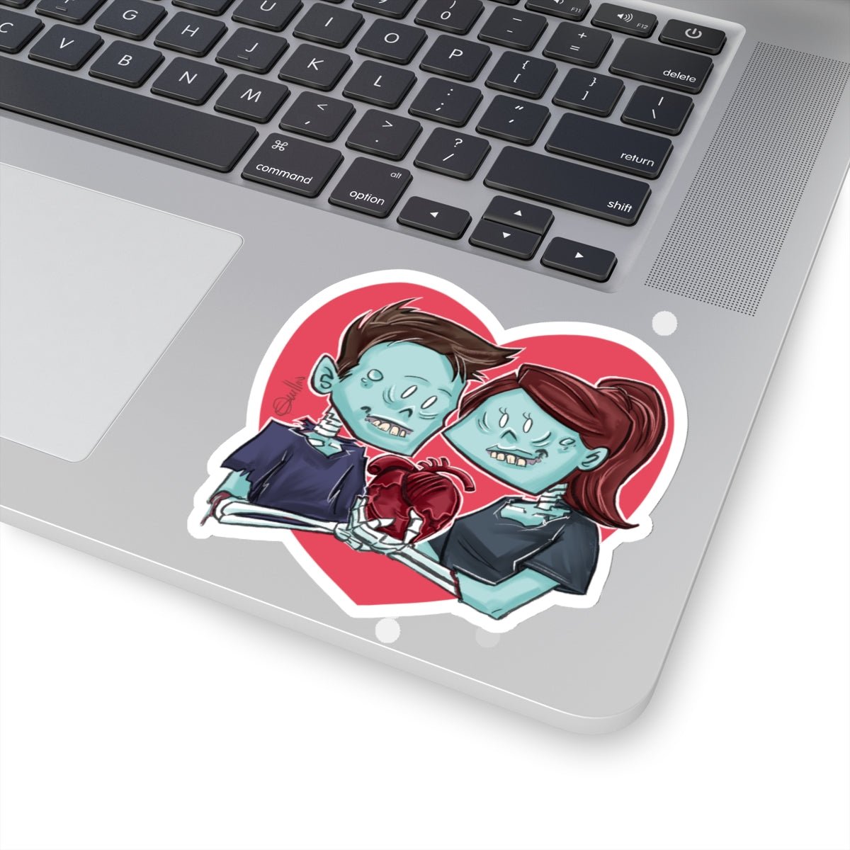 Cute Zombie Couples Kiss-Cut Stickers