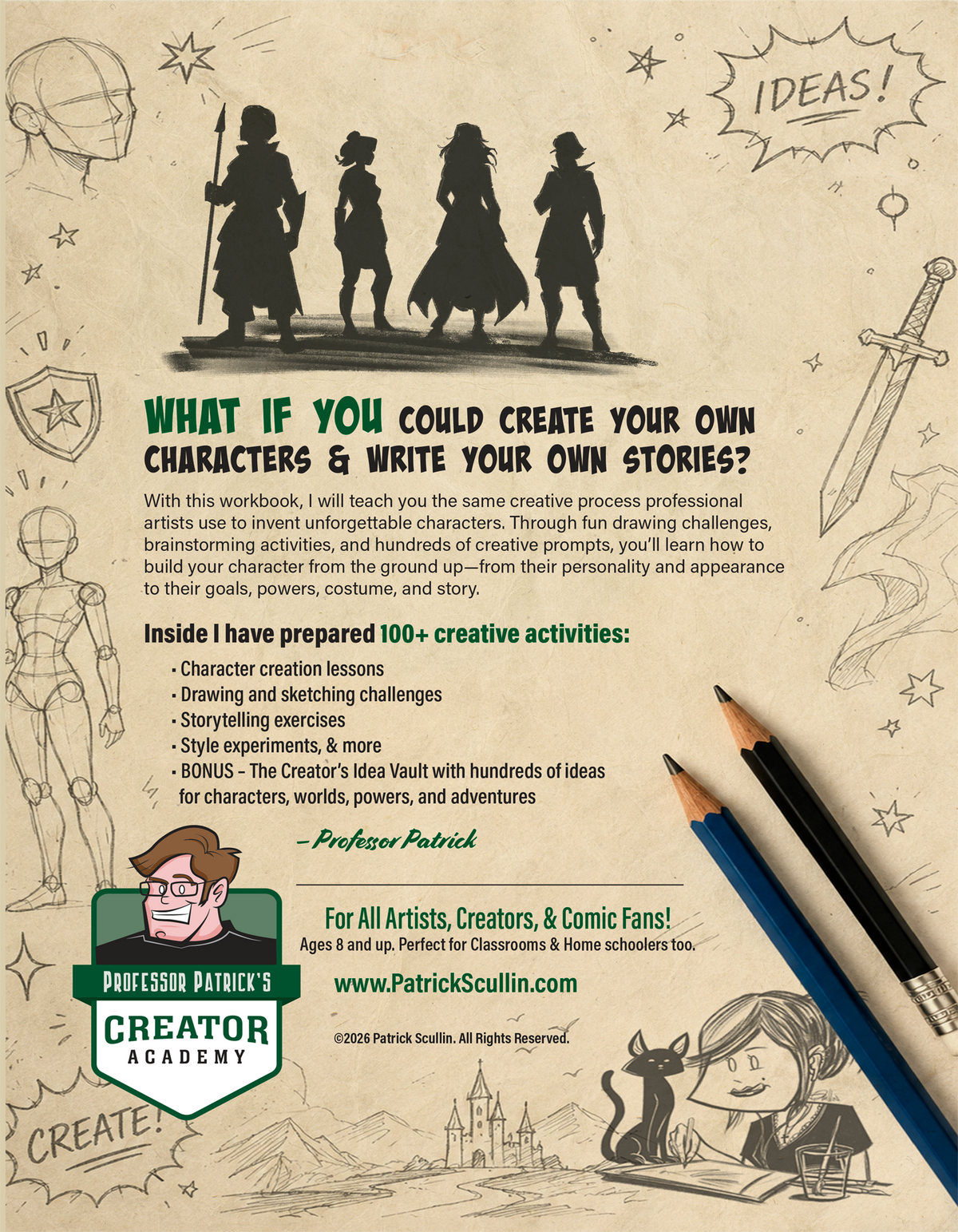 The Character Creator Workbook – Create & Draw Your Own Original Characters